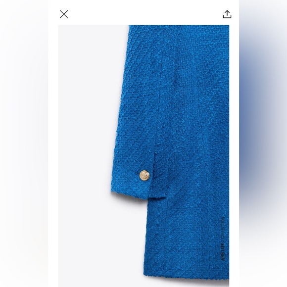 ZARA LONG STRUCTURED BLAZER BLUISH - Picture 8 of 9